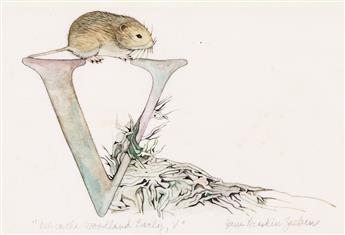 JANE BRESKIN ZALBEN (1950 - ) Letter "V" for velvety mole.                                                                                       